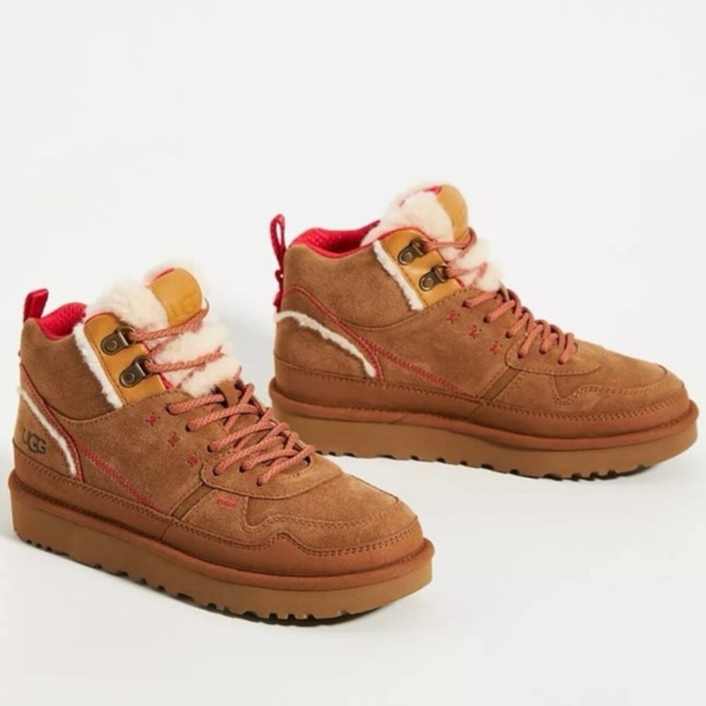 UGG Highland Hi Heritage Boots Chestnut Suede Shearling Lined Women’s US 9